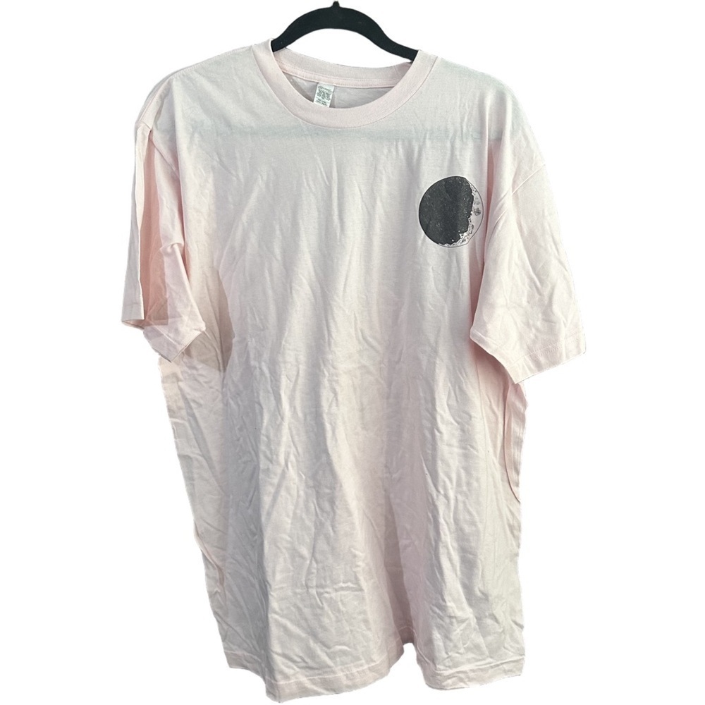 Gildan Moon Phases Light Pink Graphic Ringer SS Tee 100% Cotton Size XL NWT